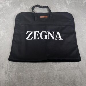 ZEGNA Suit Garment Bag Black Foldable Travel Zipper Suit‎ Carrier Handles Logo